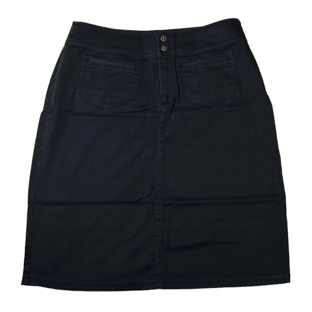 CHICO's Women's Cotton Summer Comfortable Black Straight Skirt Size 3 (XL/16-18)